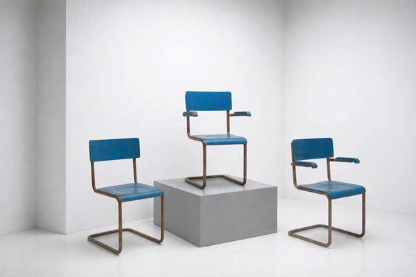 Cova - Set di tre sedie azzurre