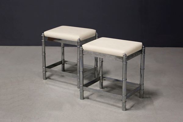 Pair of French Art Deco Style Stools