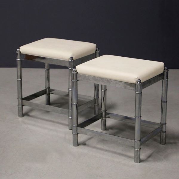 Pair of French Art Deco Style Stools