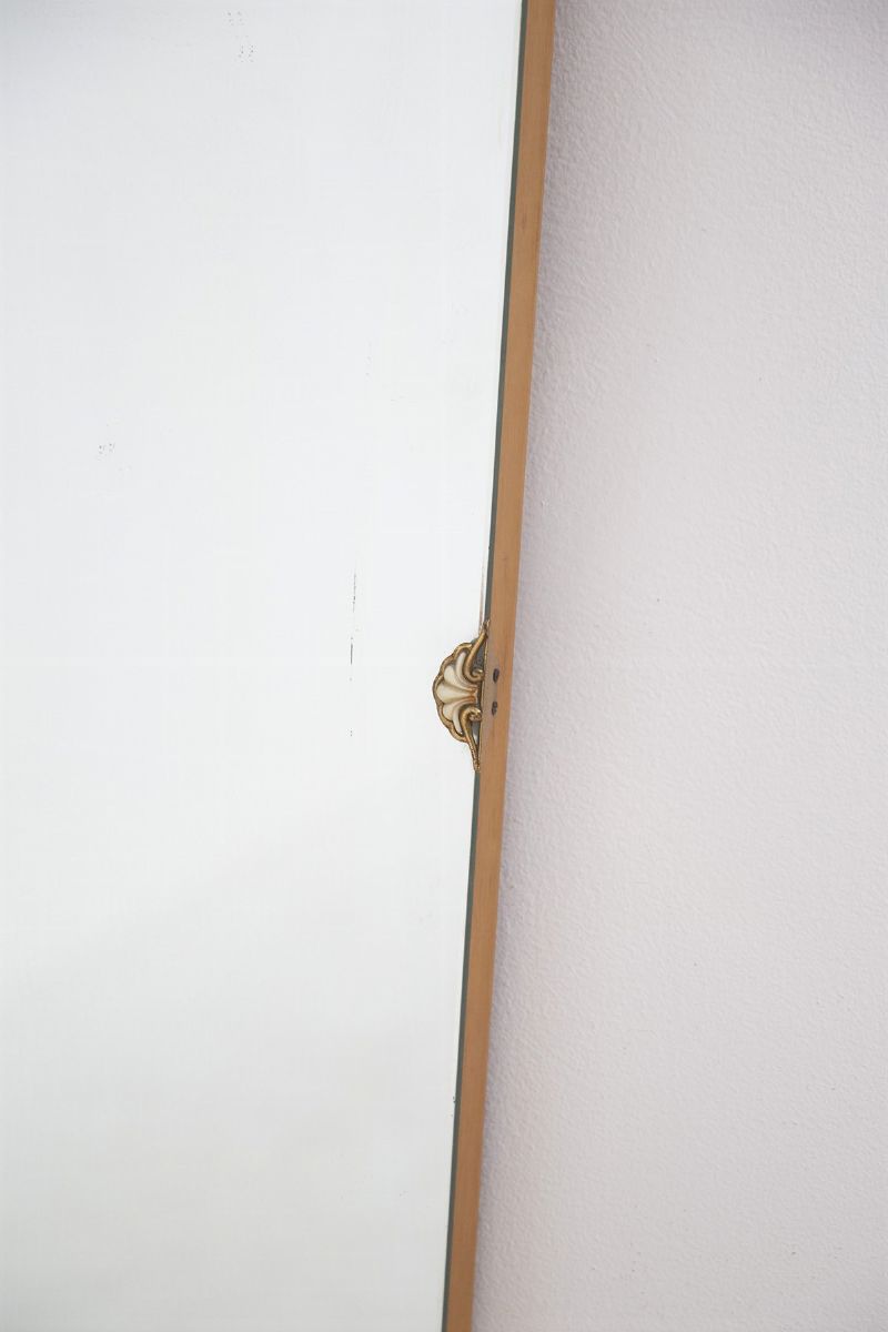 Specchio da Parete Vintage Italiano con Dettagli in Ottone