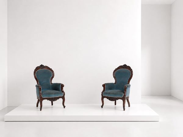 Manifattura Italiana - Blue armchairs