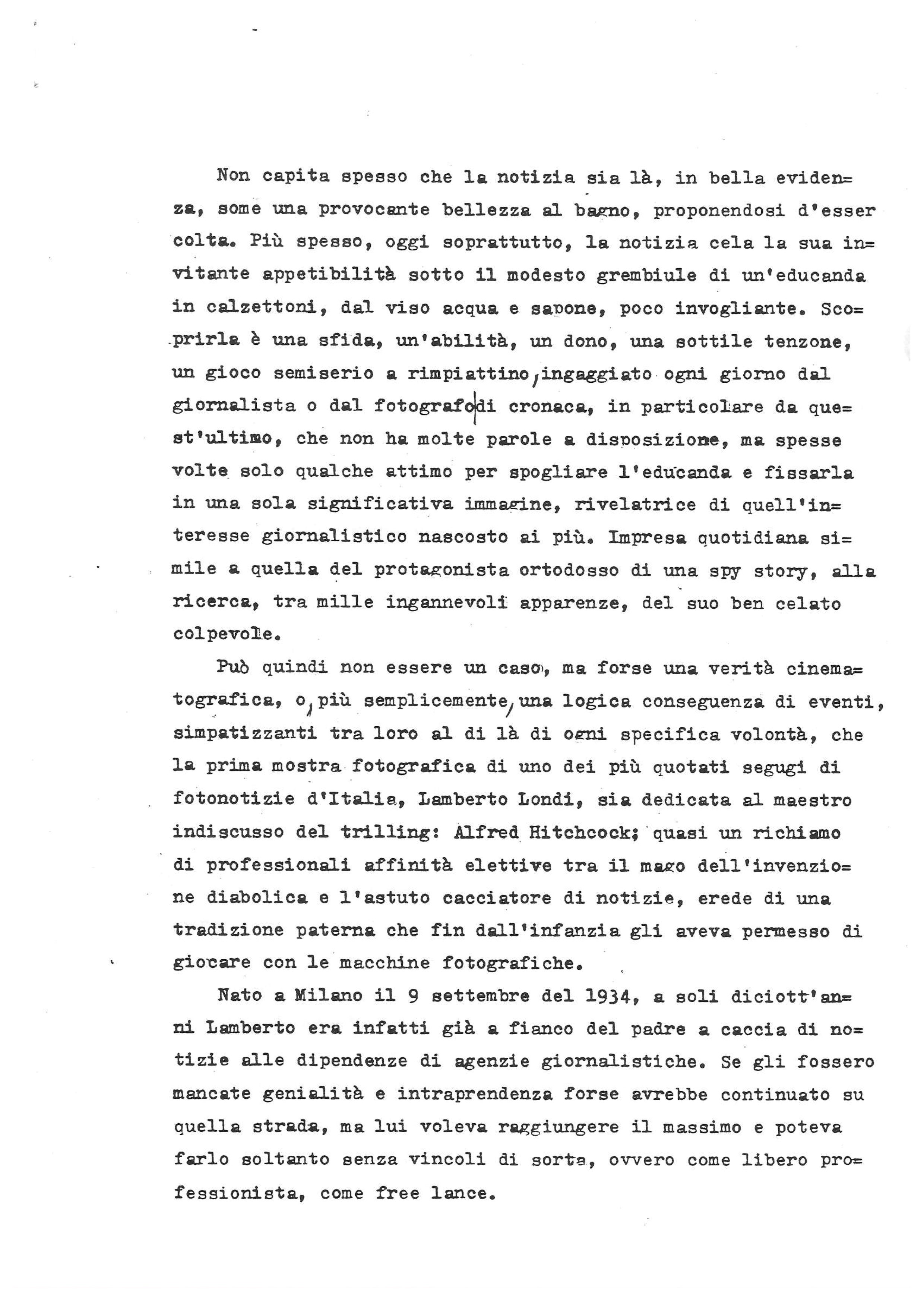 Lamberto Londi e Alfred Hitchcock — Saggio critico e tre ritratti fotografici