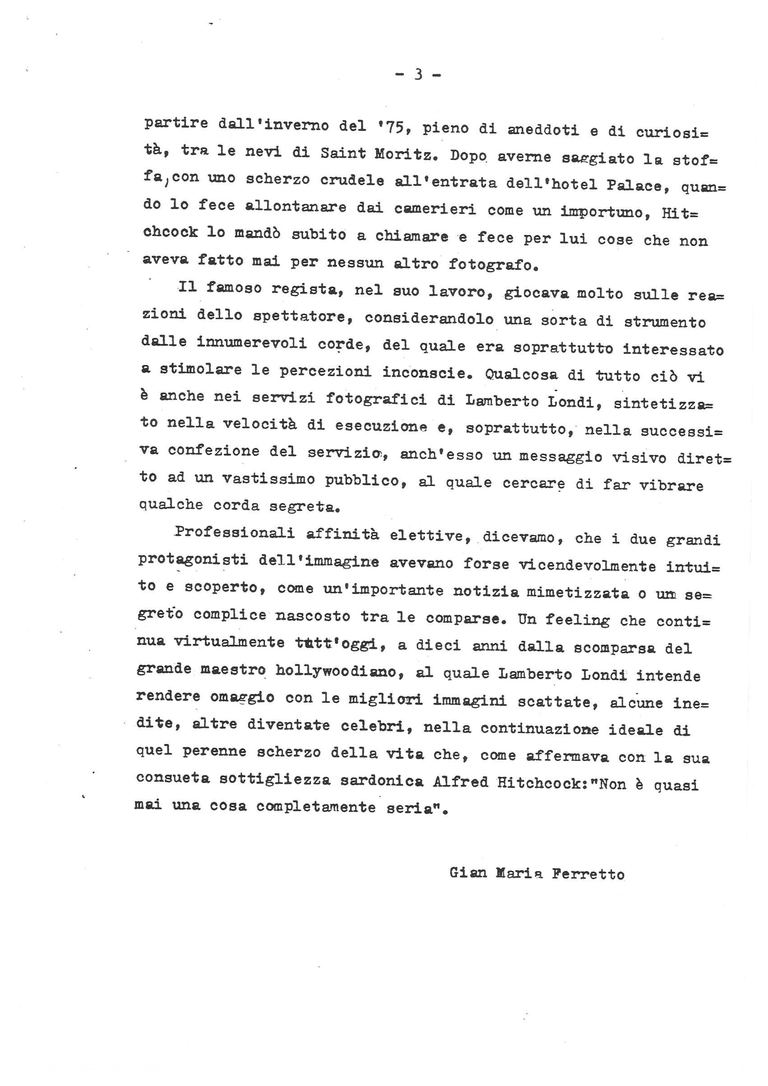 Lamberto Londi e Alfred Hitchcock — Saggio critico e tre ritratti fotografici