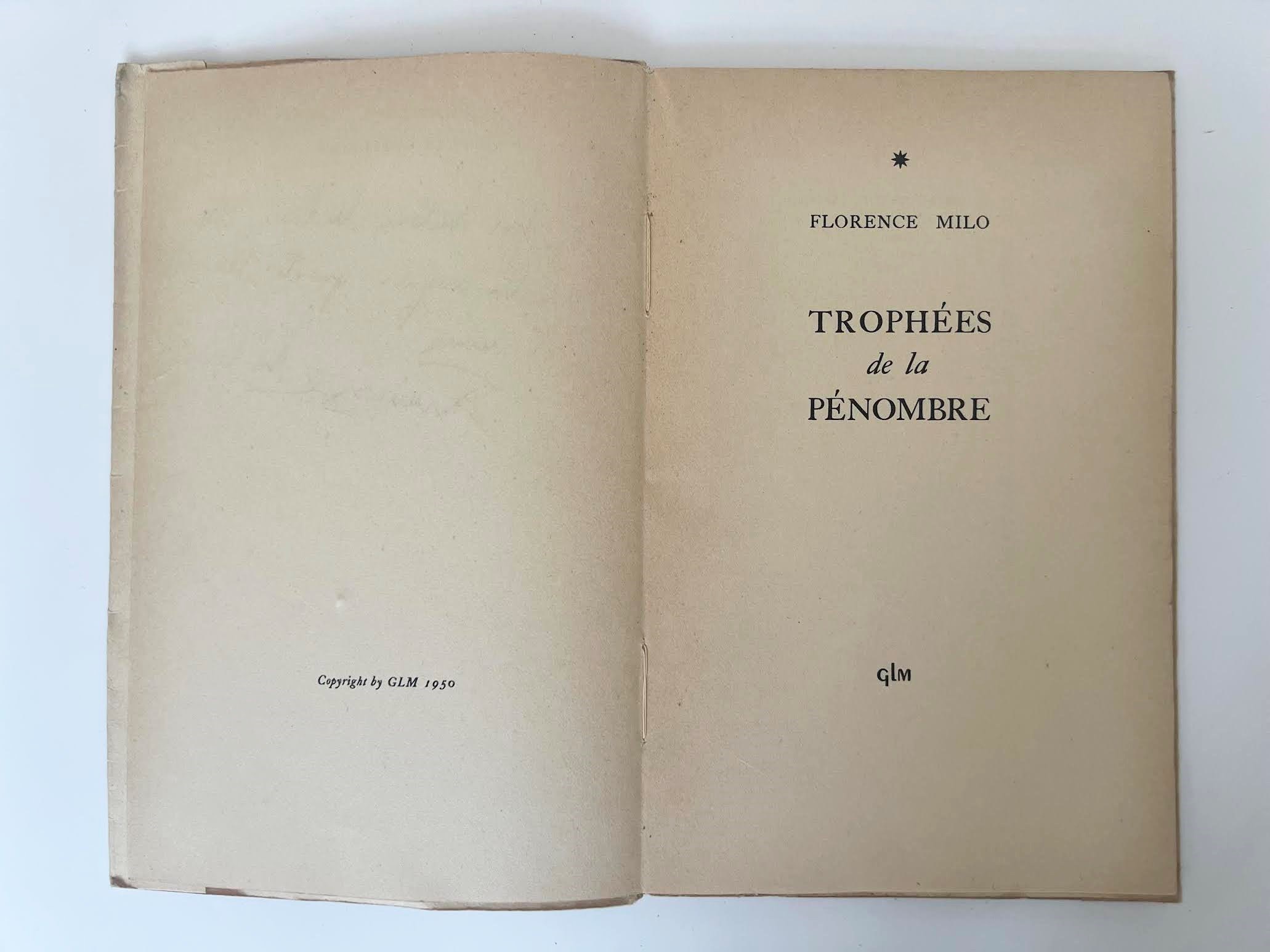 Milo, Florence, Trophées de la Pénombre