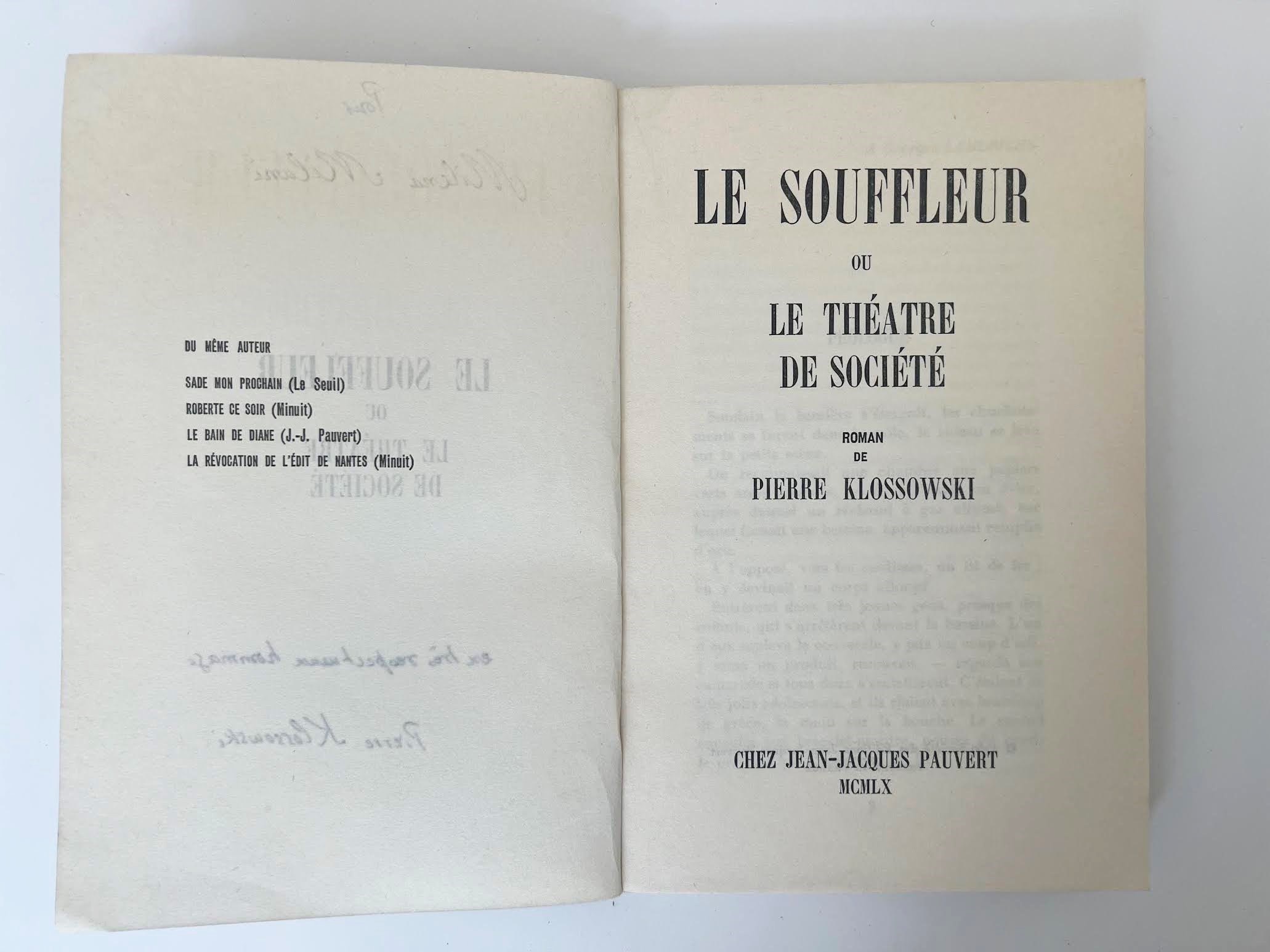 Le Souffleur ou Le Théâtre de Société