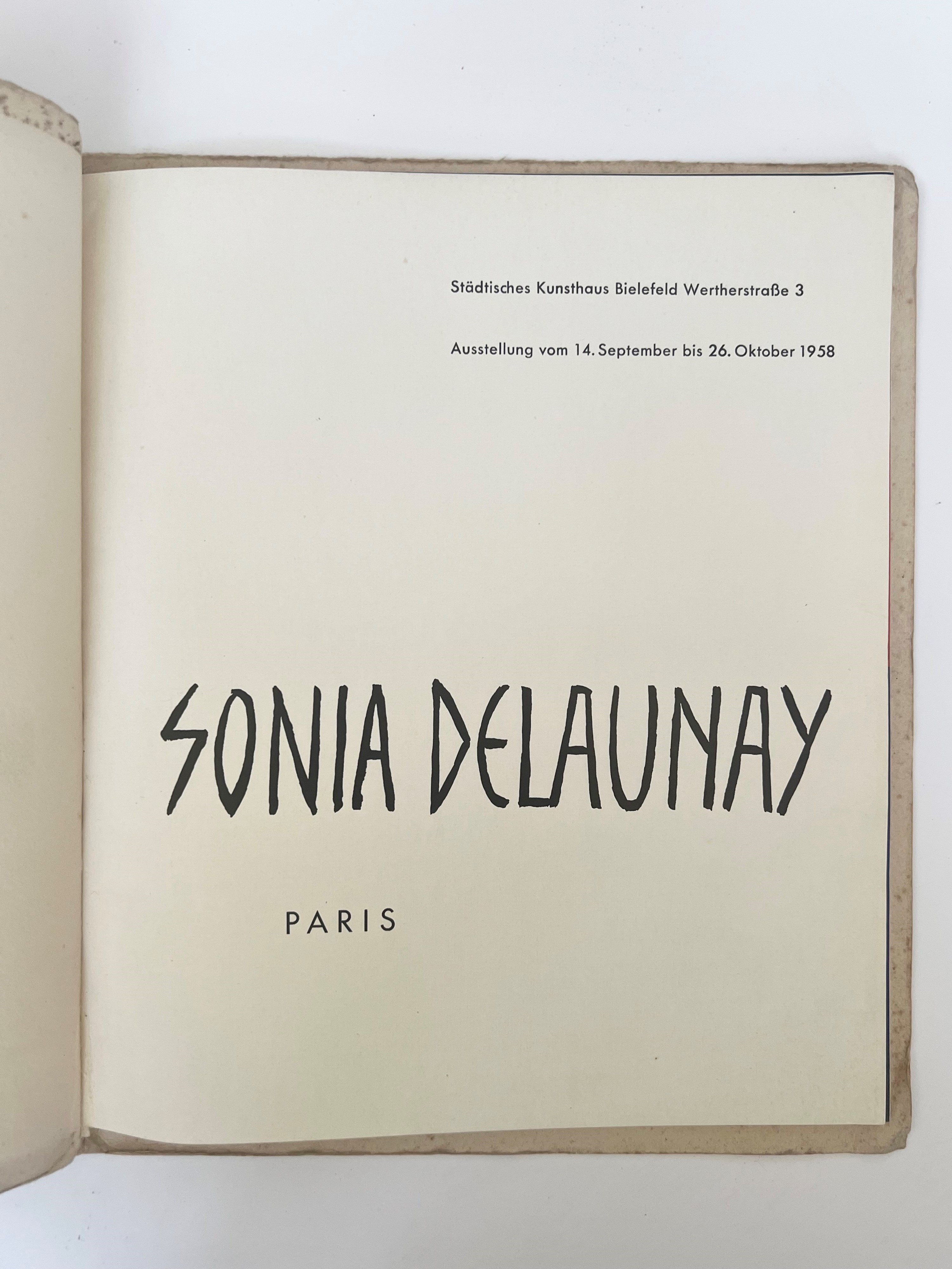 Sonia Delaunay, Catalogo della mostra personale, Städtisches Kunsthaus di Bielefeld (1958)