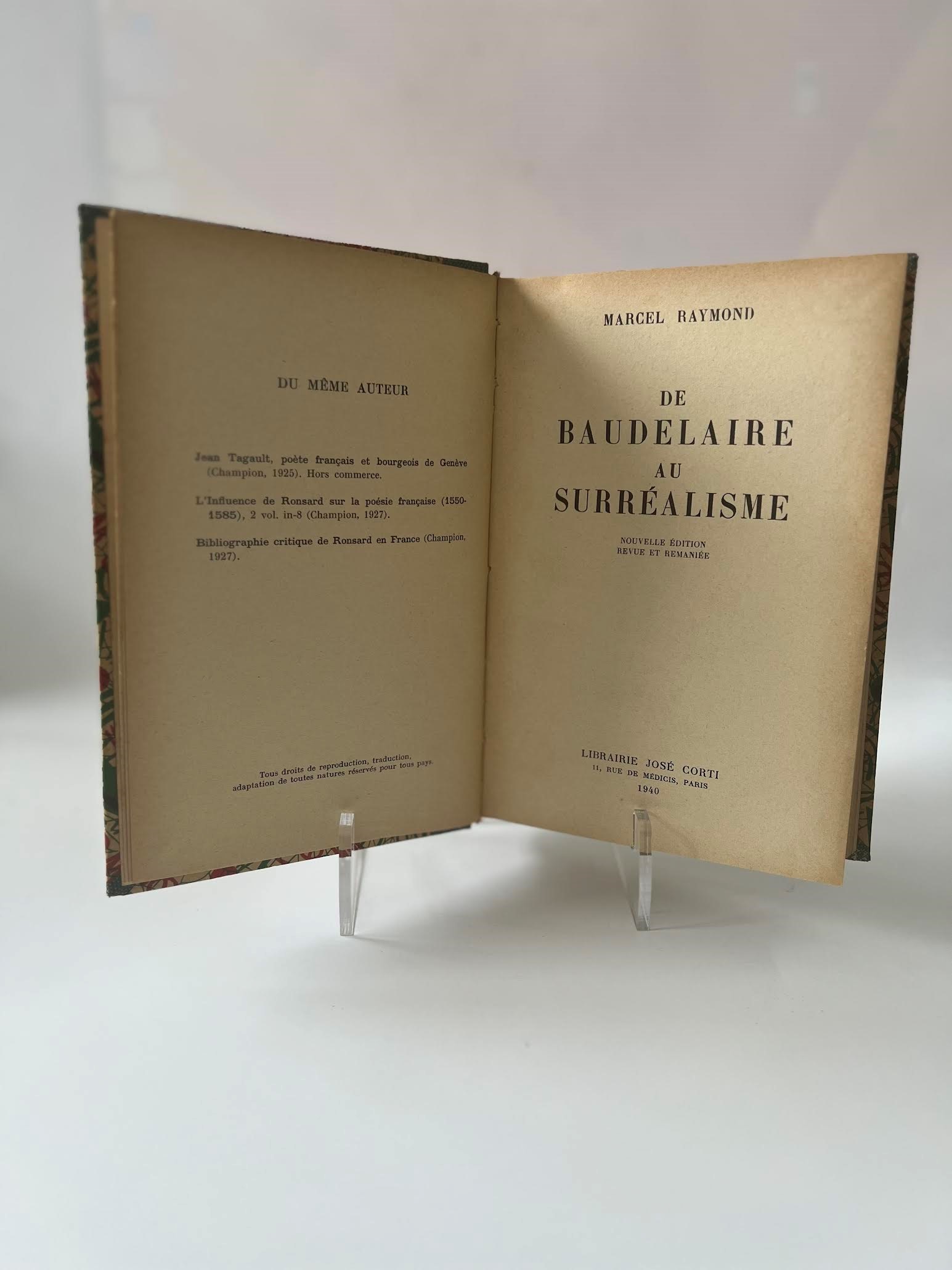 Marcel Raymond, De Baudelaire au Surréalisme