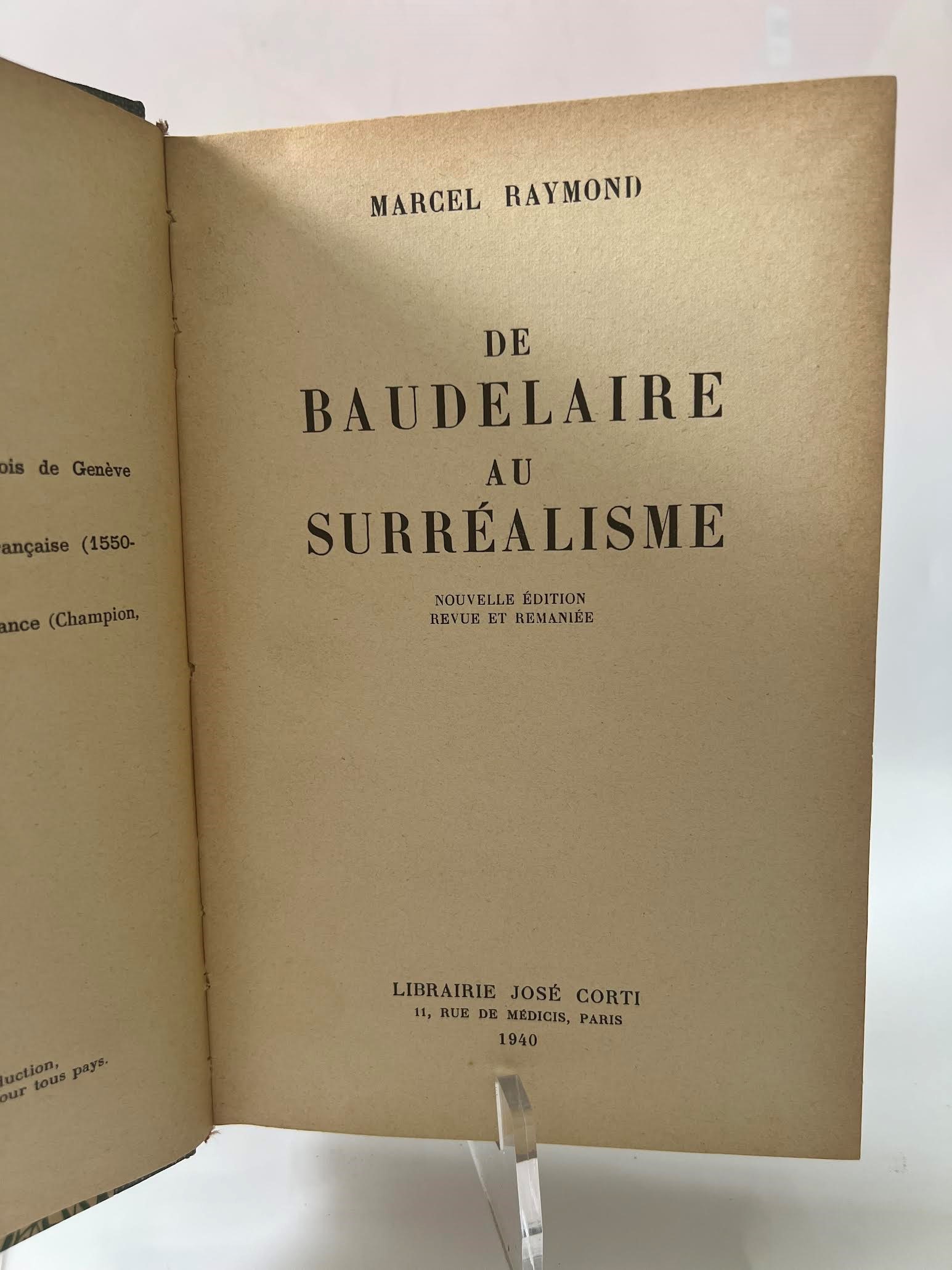 Marcel Raymond, De Baudelaire au Surréalisme