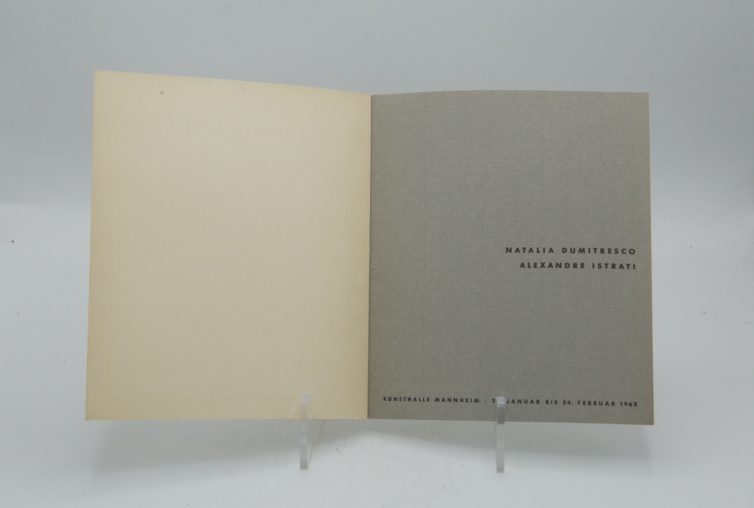 Natalia Dumitresco e Alexandre Istrati, Catalogo di esposizione