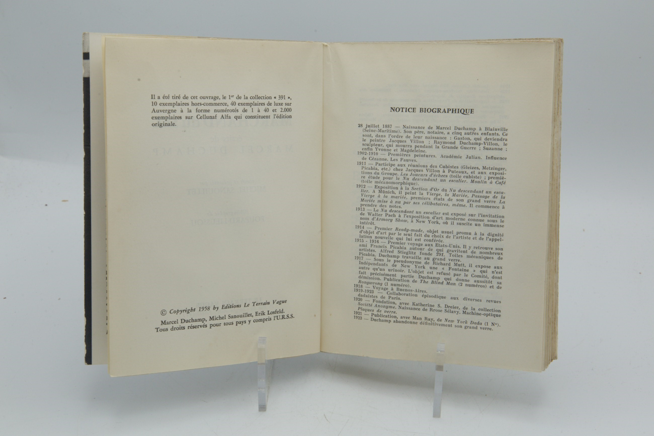 Marcel Duchamp, Marchand du Sel: Écrits de Marcel Duchamp (Prima edizione, 1958)