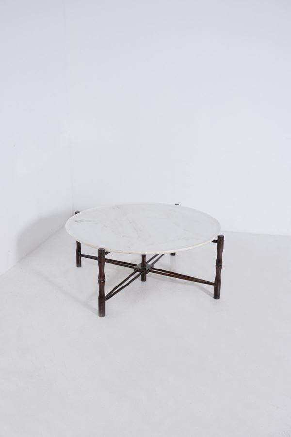 Giuseppe Scapinelli - Tavolino vintage in legno e marmo