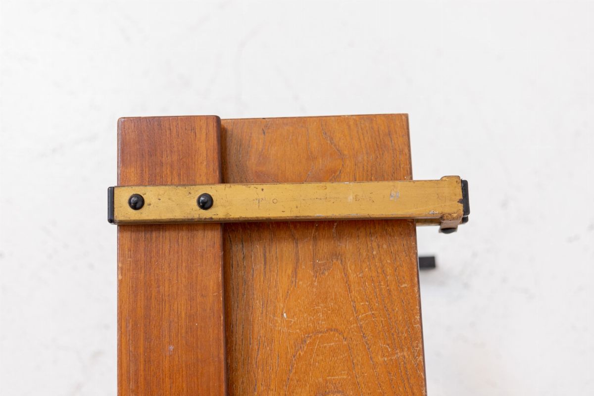 Pair of Italian Benches in Wood and Brass