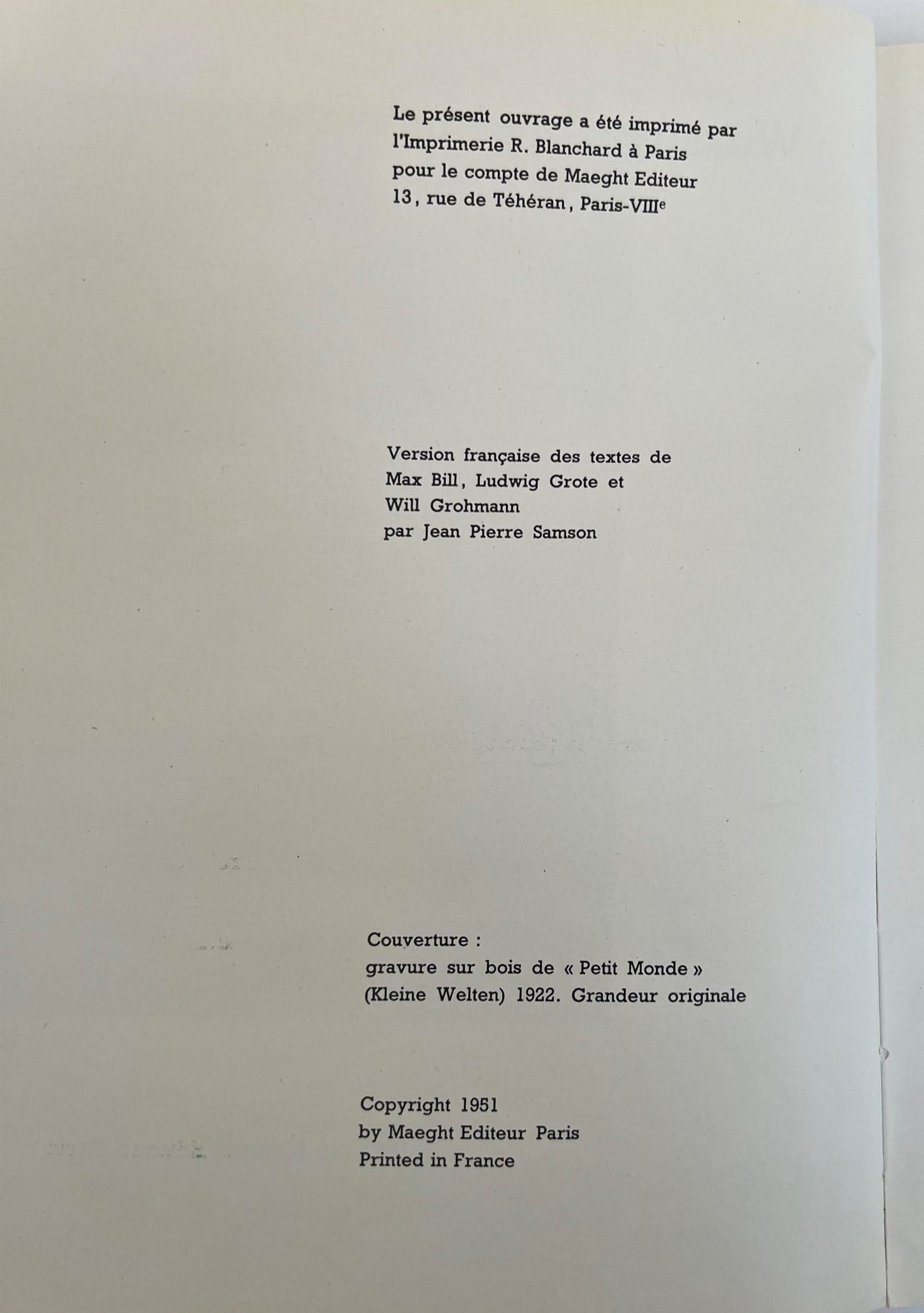 Will Grohmann, Max Bill, Ludwig Grote — Kandinsky, prima edizione francese (Parigi, Maeght Editeu...