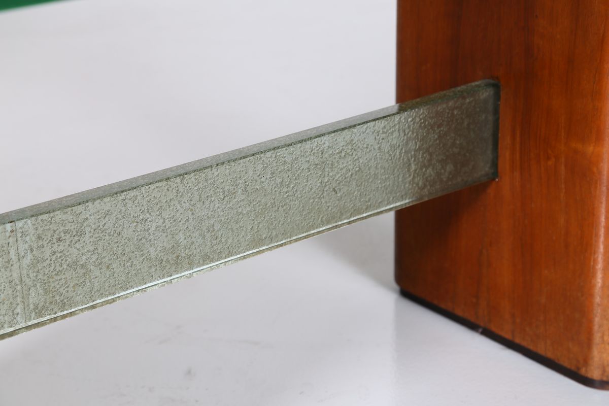 Tavolino Fontana Arte in Vetro e Legno (attr.)