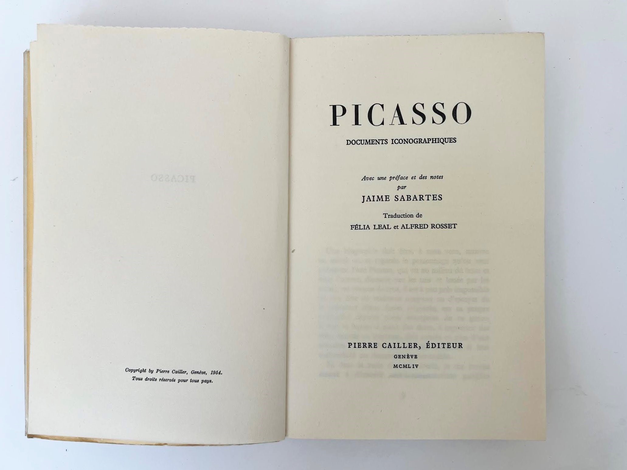 Jaime Sabartés, Picasso. Documents Iconographiques