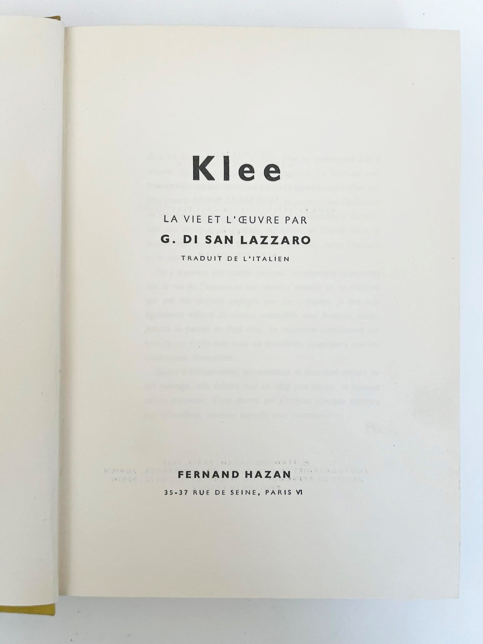 Gualtieri di San Lazzaro, Klee. La vie et l'œuvre