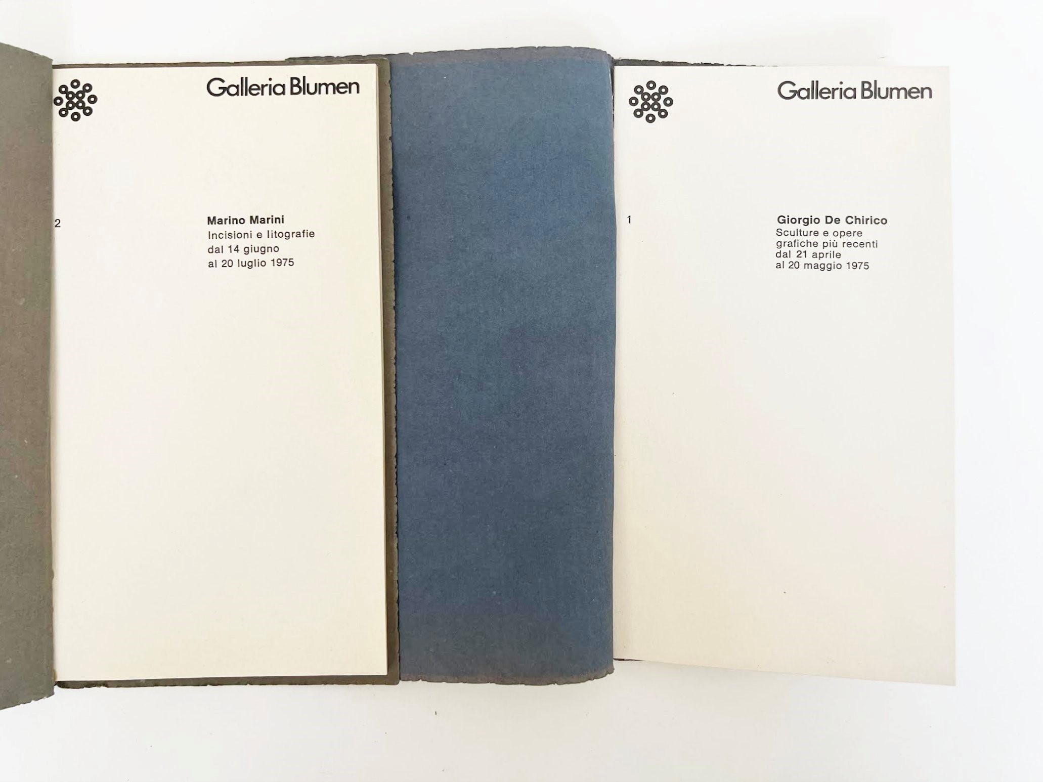 Cataloghi di mostra della Galleria Blumen (Lugano), Incisioni e litografie di Marino Marini / Scu...