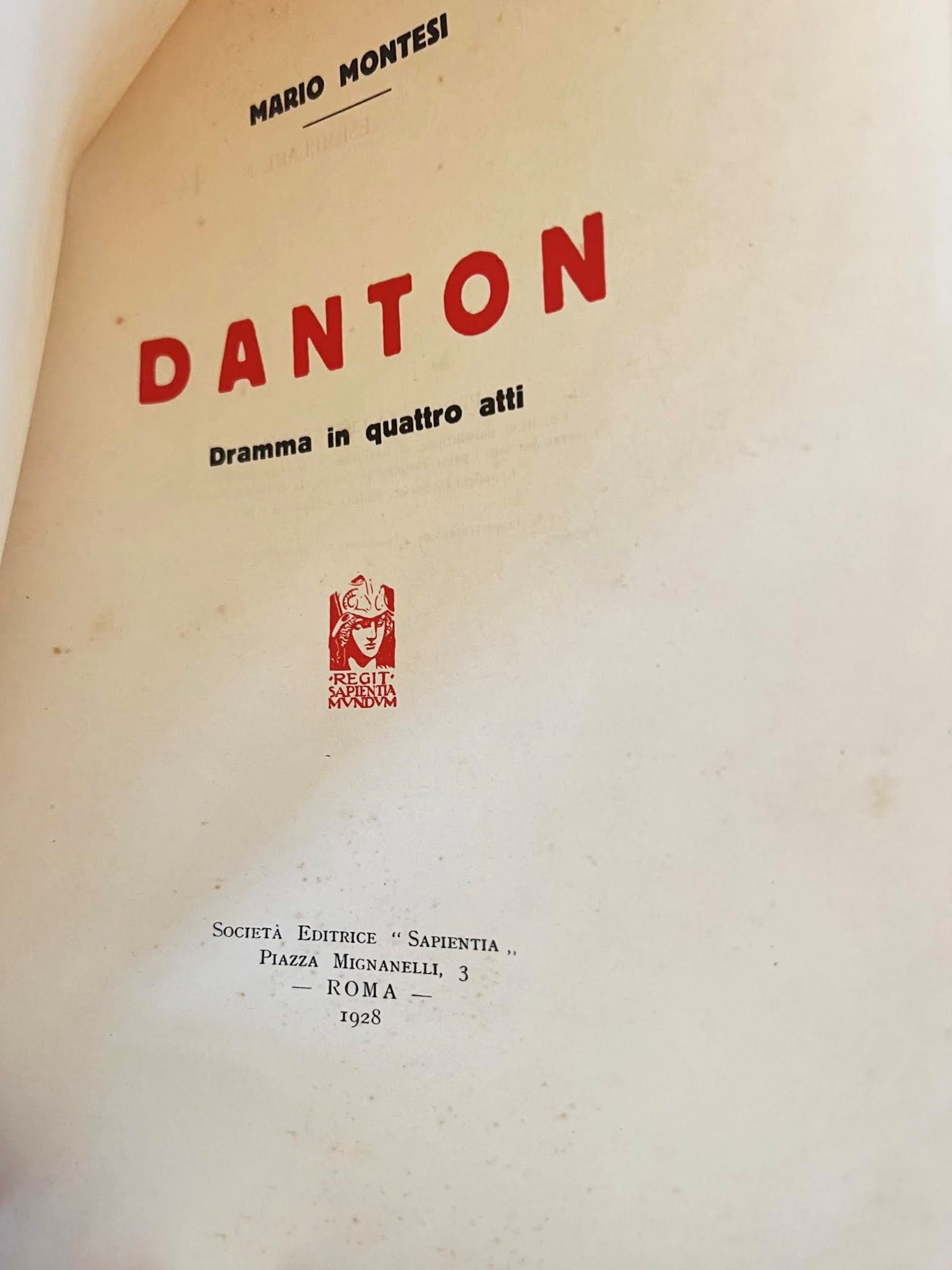 Montesì, Mario, Danton. Dramma in quattro atti