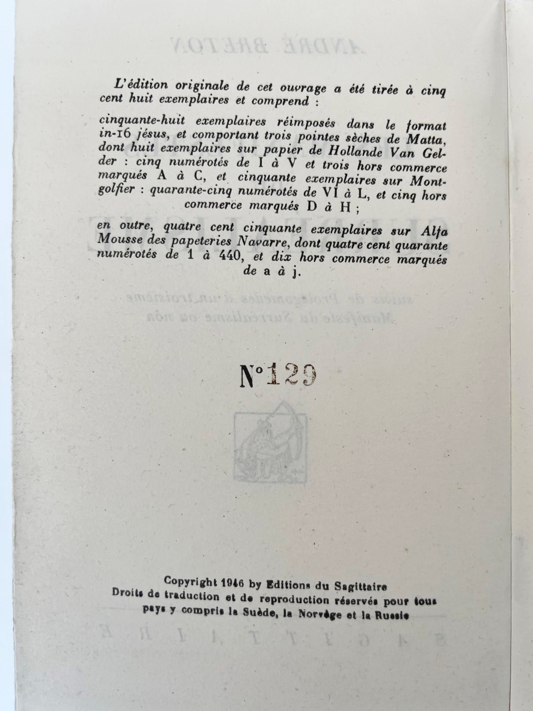 Les Manifestes du Surréalisme suivis de Prolégomènes à un troisième Manifeste du Surréalisme ou n...