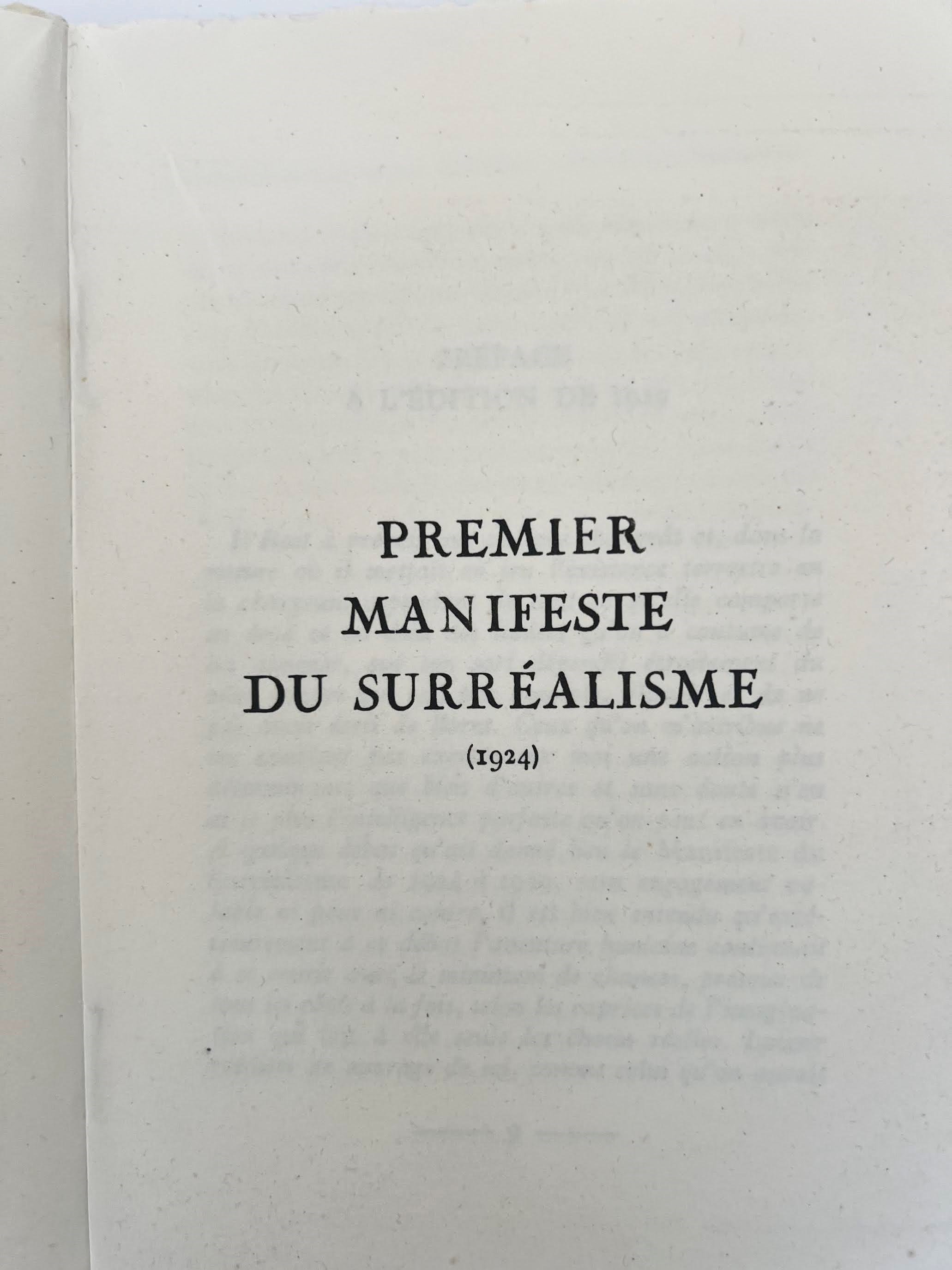 Les Manifestes du Surréalisme suivis de Prolégomènes à un troisième Manifeste du Surréalisme ou n...