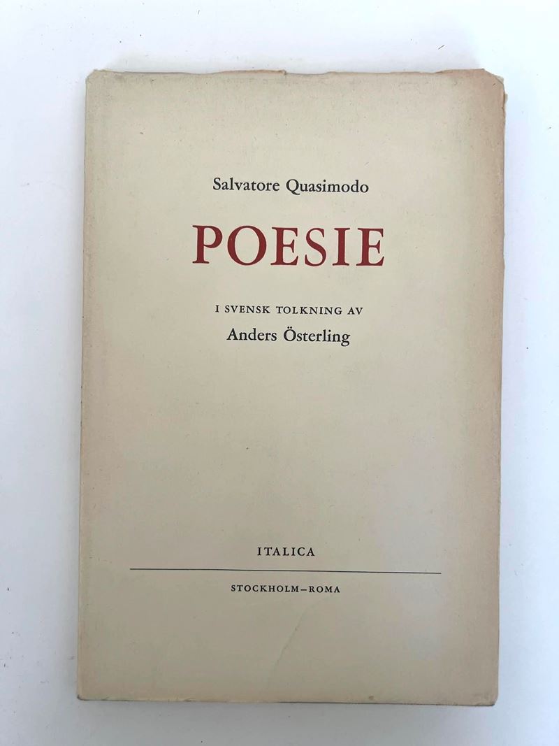 Salvatore Quasimodo, Poesie (edizione in traduzione svedese di Anders Österling), Casa Editrice I...