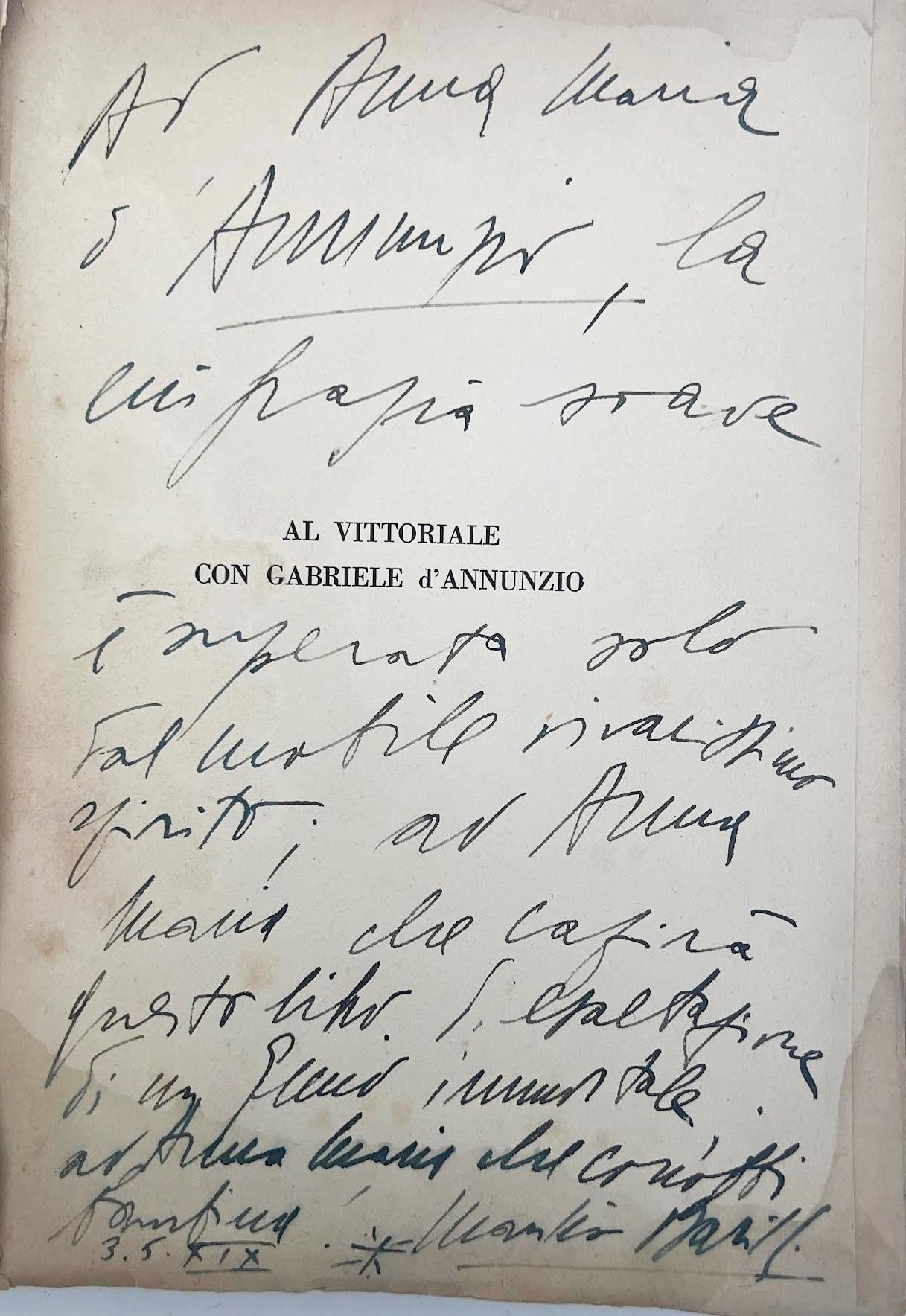 Manlio Barilli, Al Vittoriale con Gabriele d'Annunzio