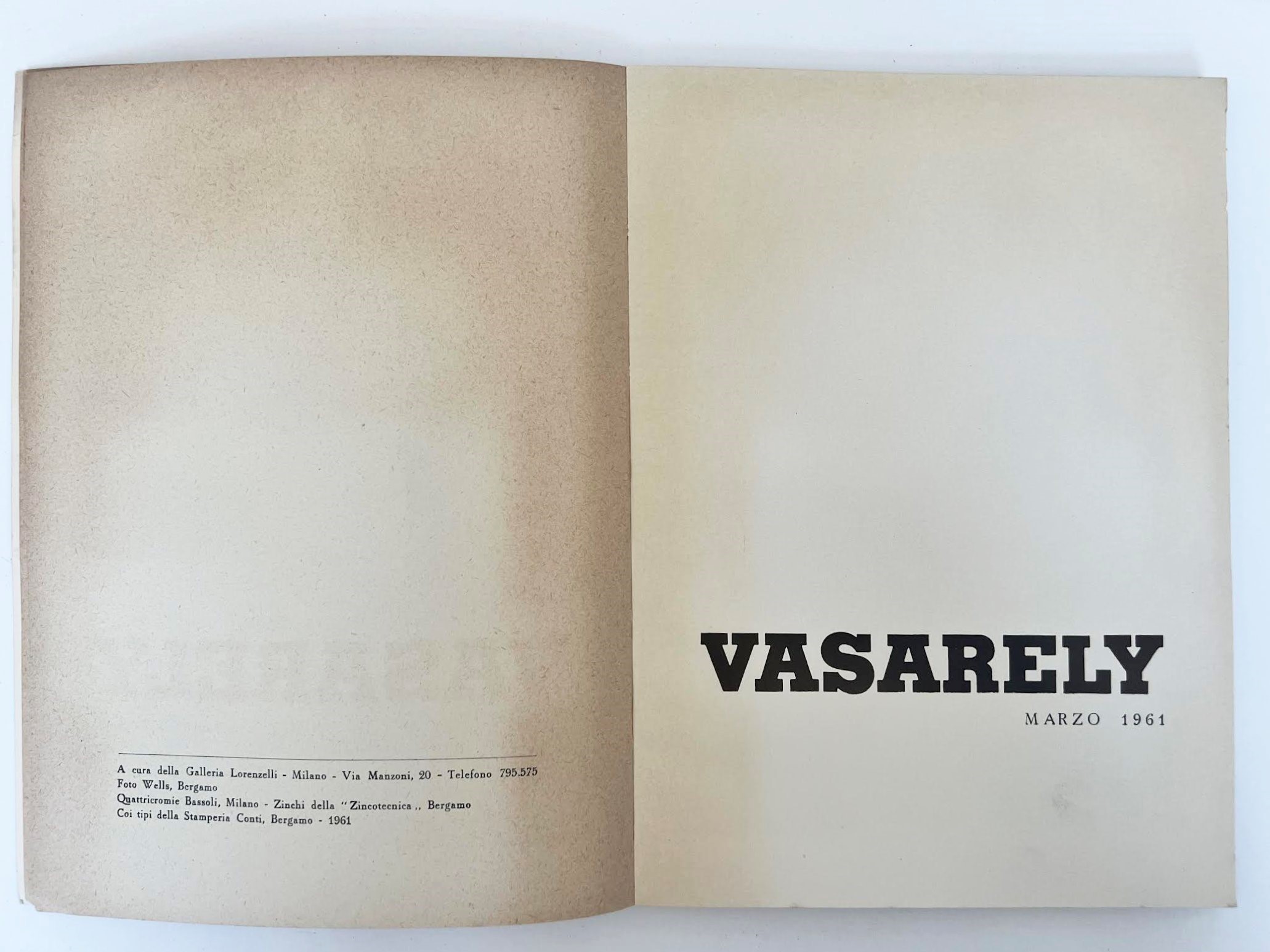 Vasarely, Catalogo della mostra personale (marzo 1961)