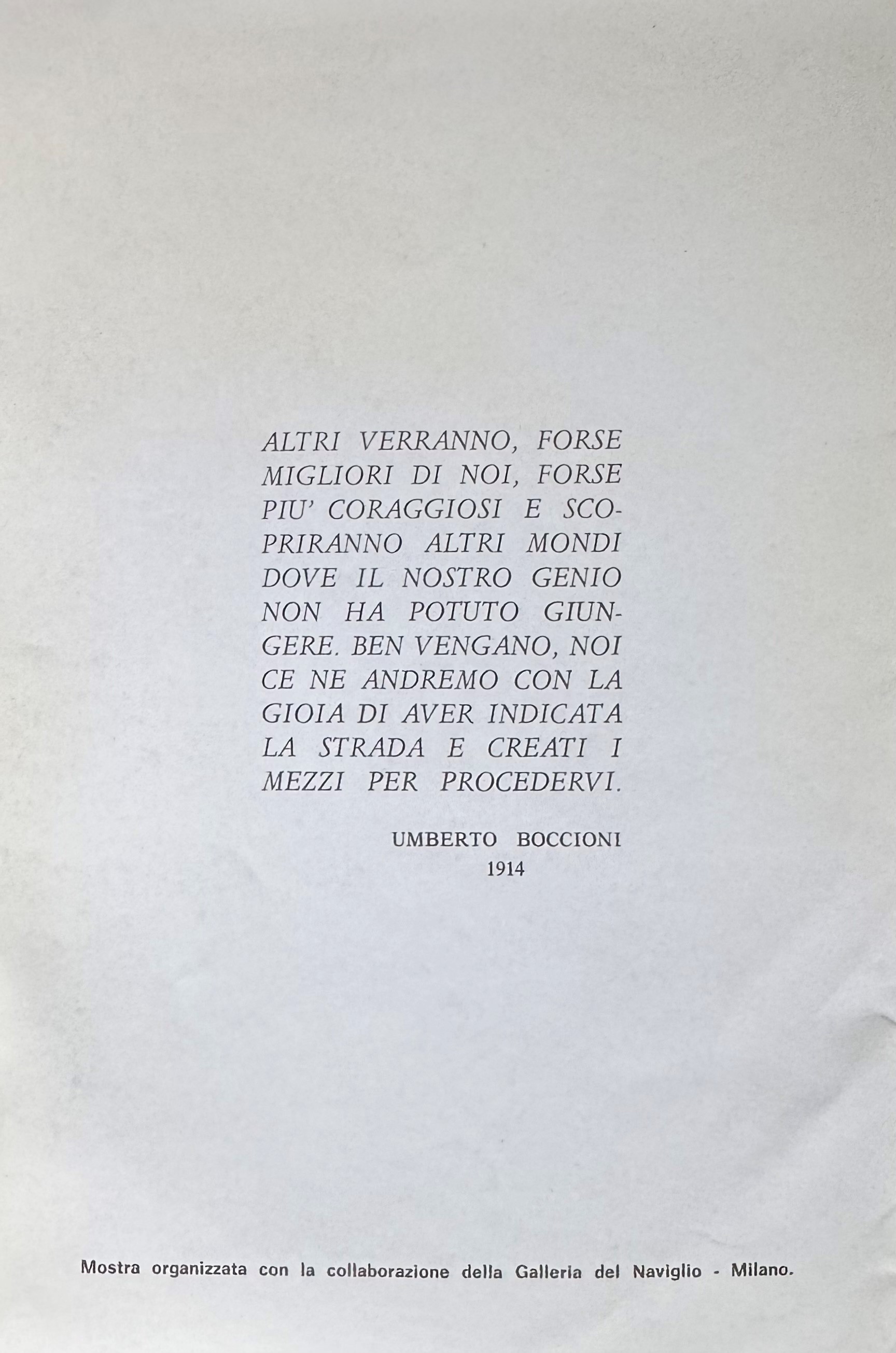 Spazialismo - Catalogo mostra Galleria La Fontana con VI Manifesto del Movimento Spaziale per la ...