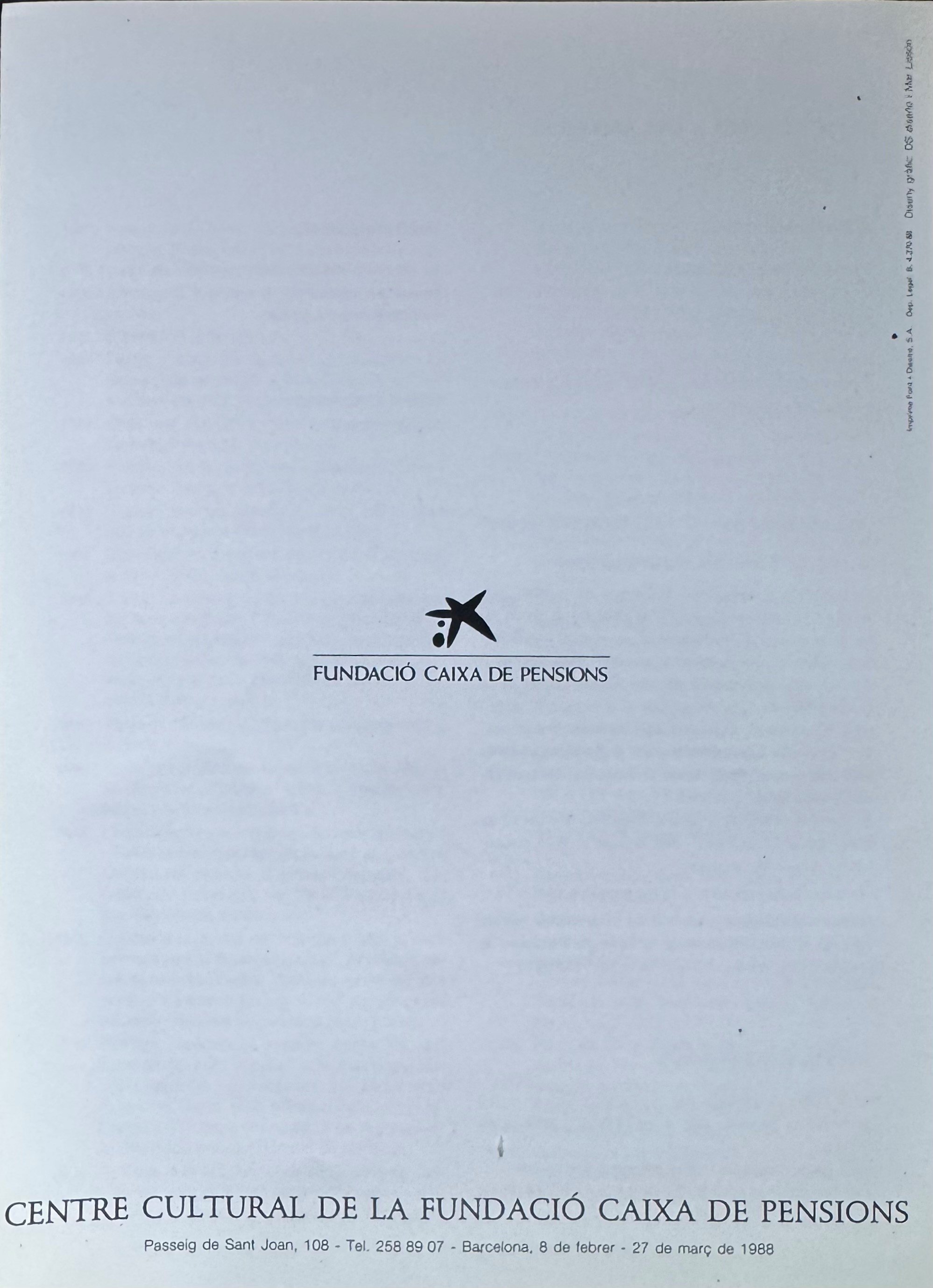Lucio Fontana, Fontana (catalogo della mostra retrospettiva, 1988)
