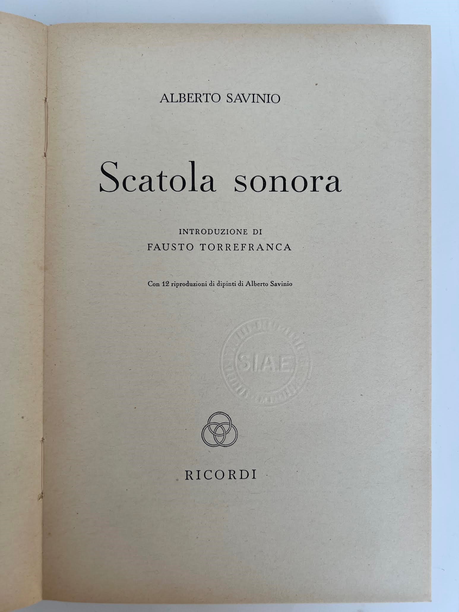 Alberto Savinio, Scatola sonora