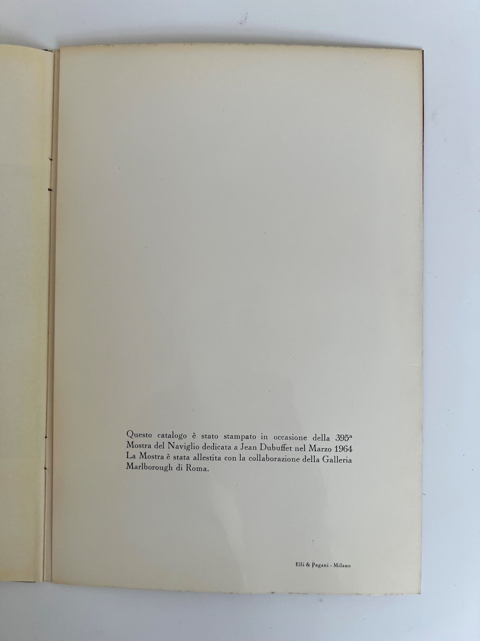 Jean Dubuffet, Catalogo della 395ª mostra (Milano, marzo 1964)
