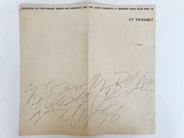 Invitation  artist Cy Twombly