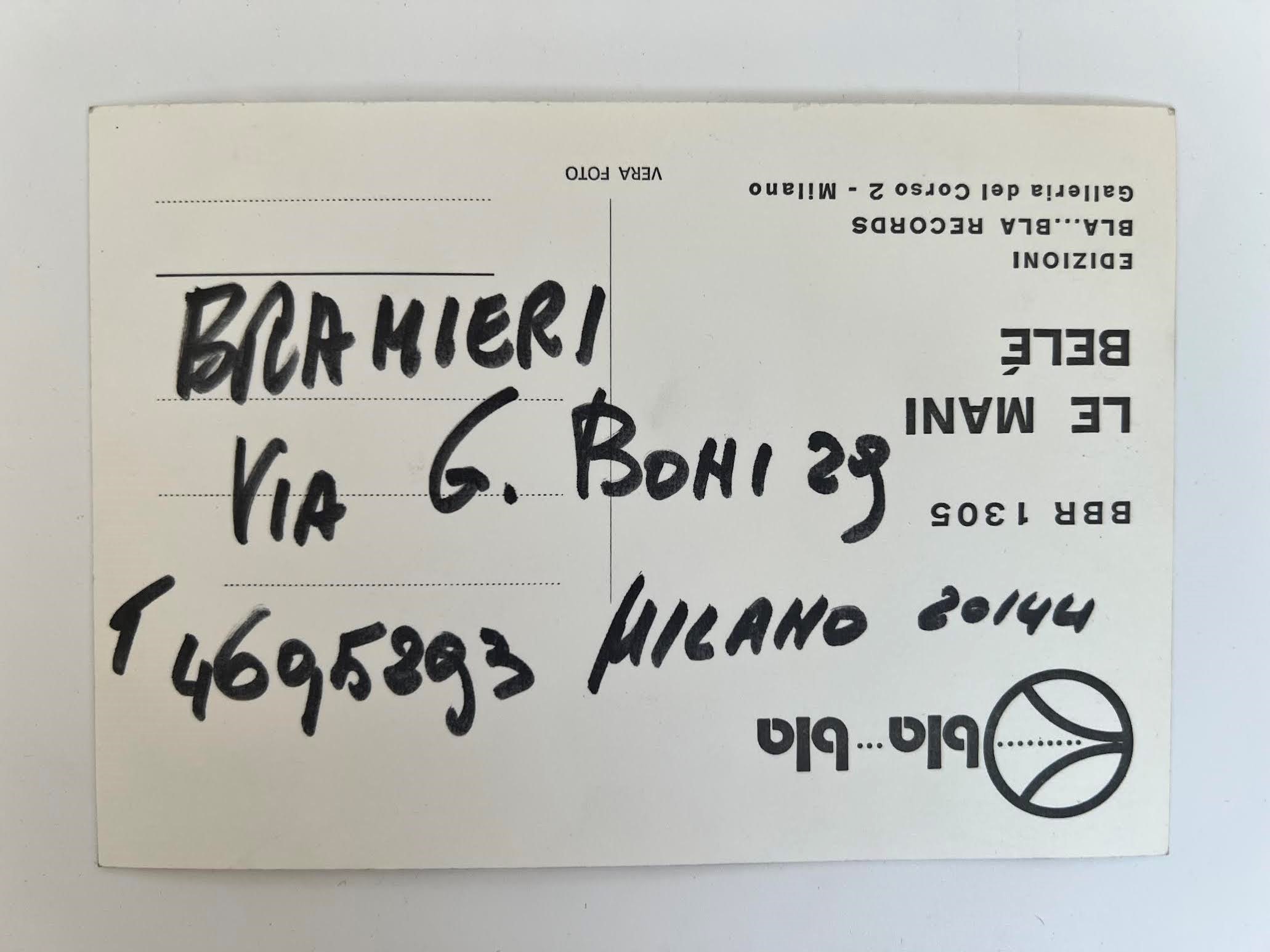 Bramieri, Foto-cartolina promozionale con autografo