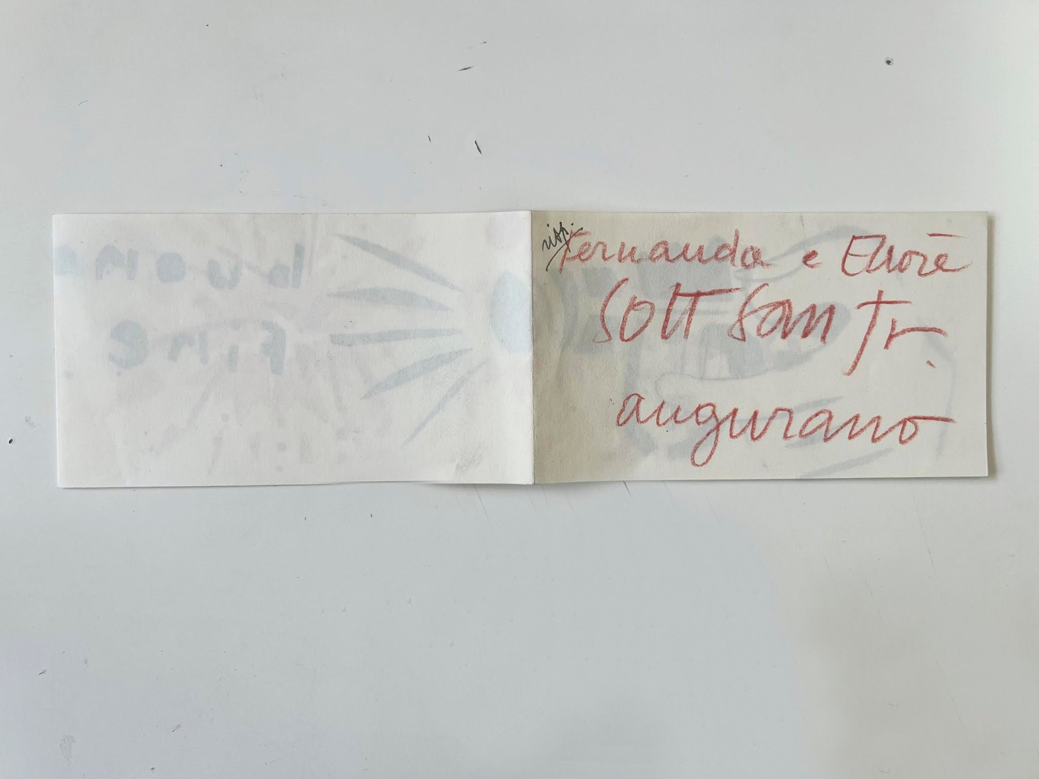 Ettore Sottsass - Disegno firmato per biglietto d’auguri (fine anni, 1953)
