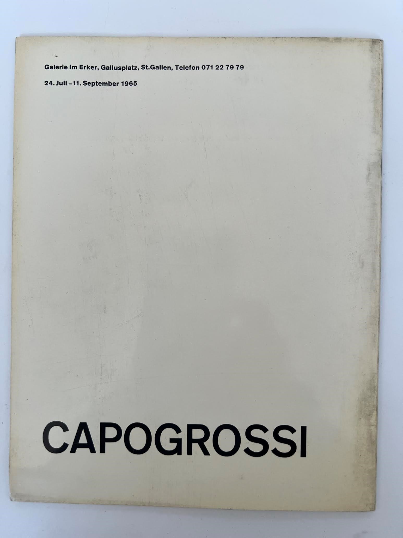 Capogrossi, Galerie Im Erker, San Gallo 1965 — Catalogo d’arte