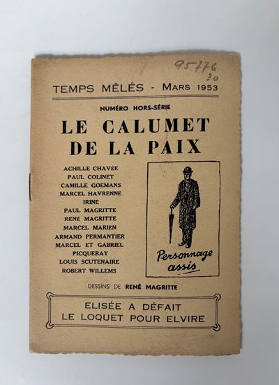 René Magritte, Le Calumet de la Paix (Temps Mêlés, numero speciale, copertina)