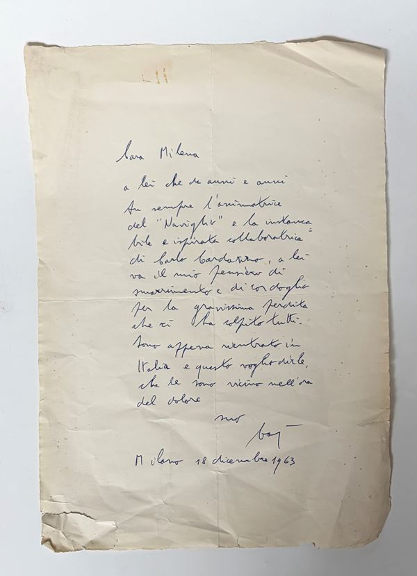 Letter to M. Milani, Enrico Baj