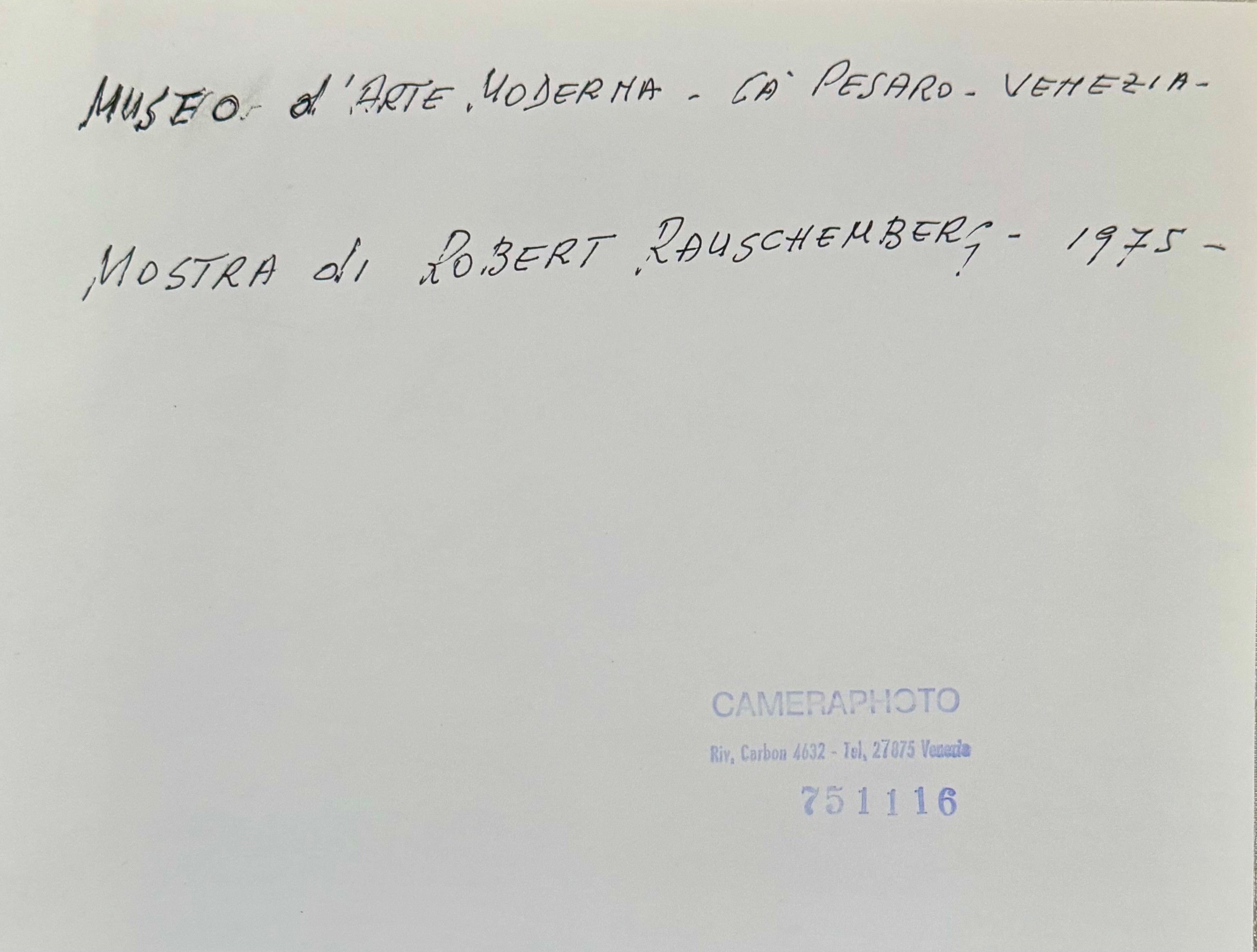 Fotografia d’archivio, Robert Rauschenberg: mostra a Ca' Pesaro, Venezia, bianco e nero (1975)