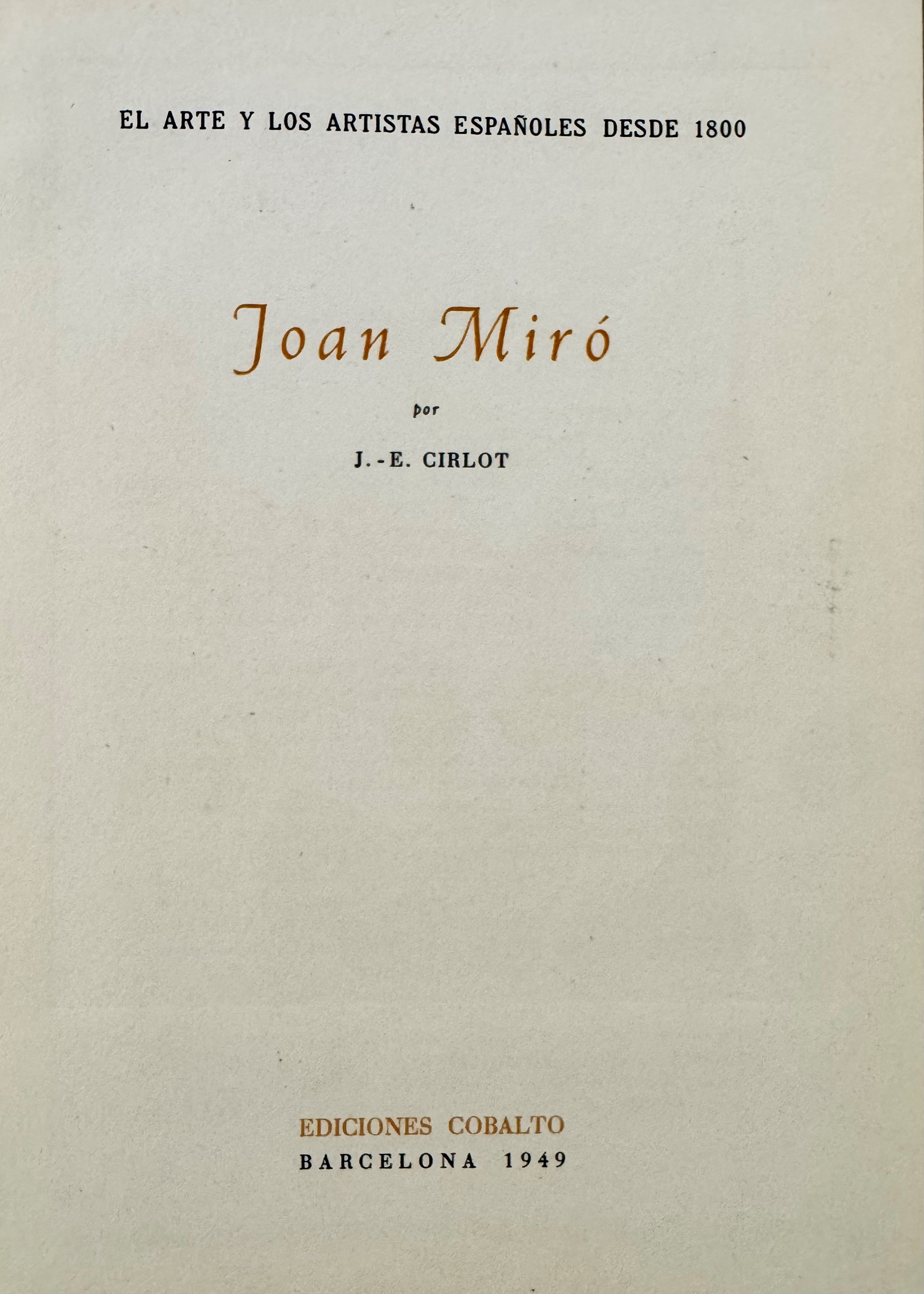Juan-Eduardo Cirlot, Miró