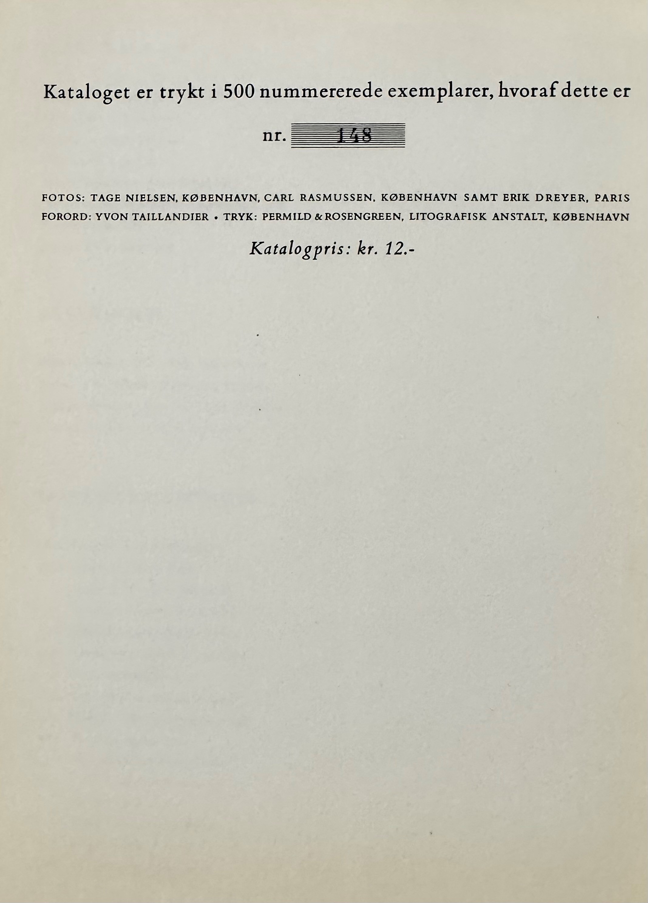 Andersen, Mogens. Nye Billeder, catalogo di mostra (Galerie Birch, Copenaghen, settembre 1963)