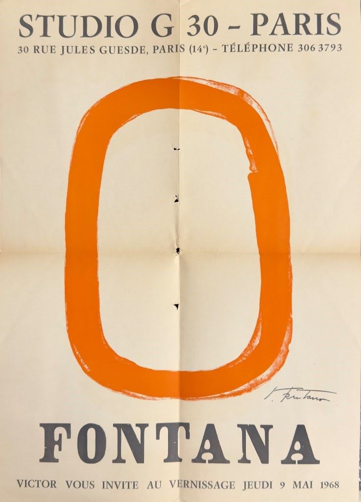Manifesto mostra Lucio Fontana - Studio G 30 Paris