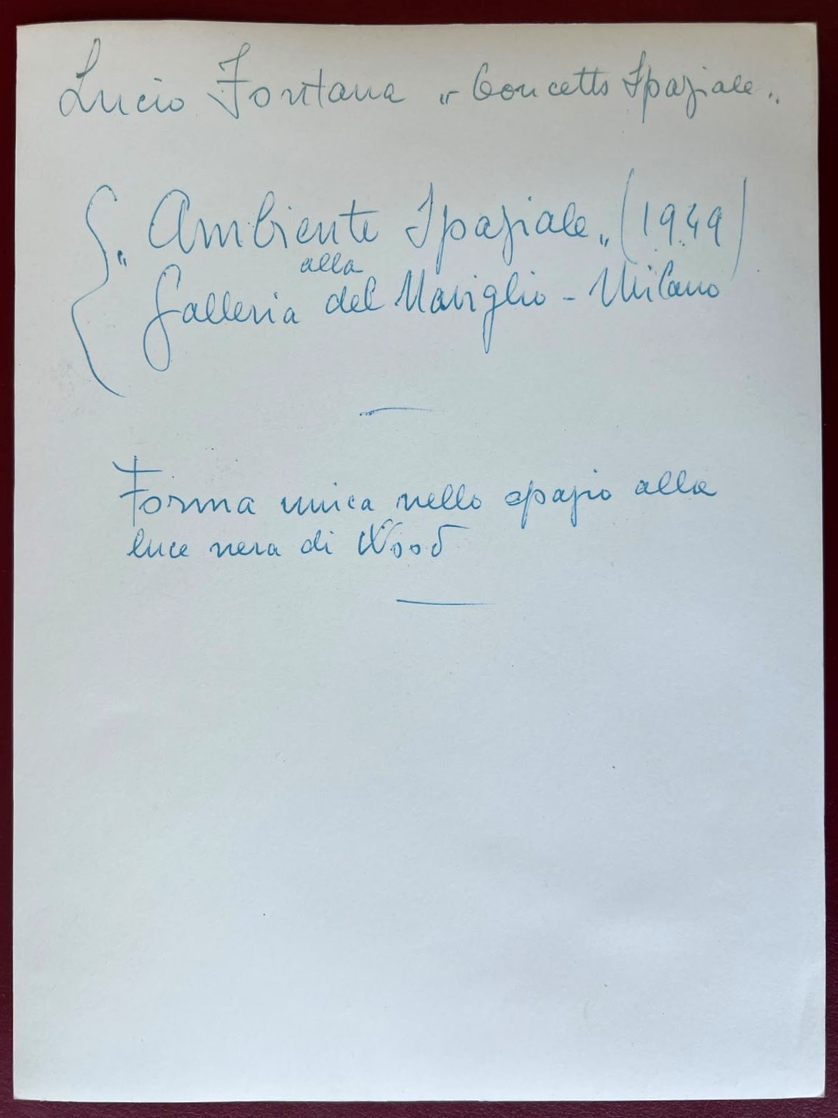 Lucio Fontana, Concetto Spaziale