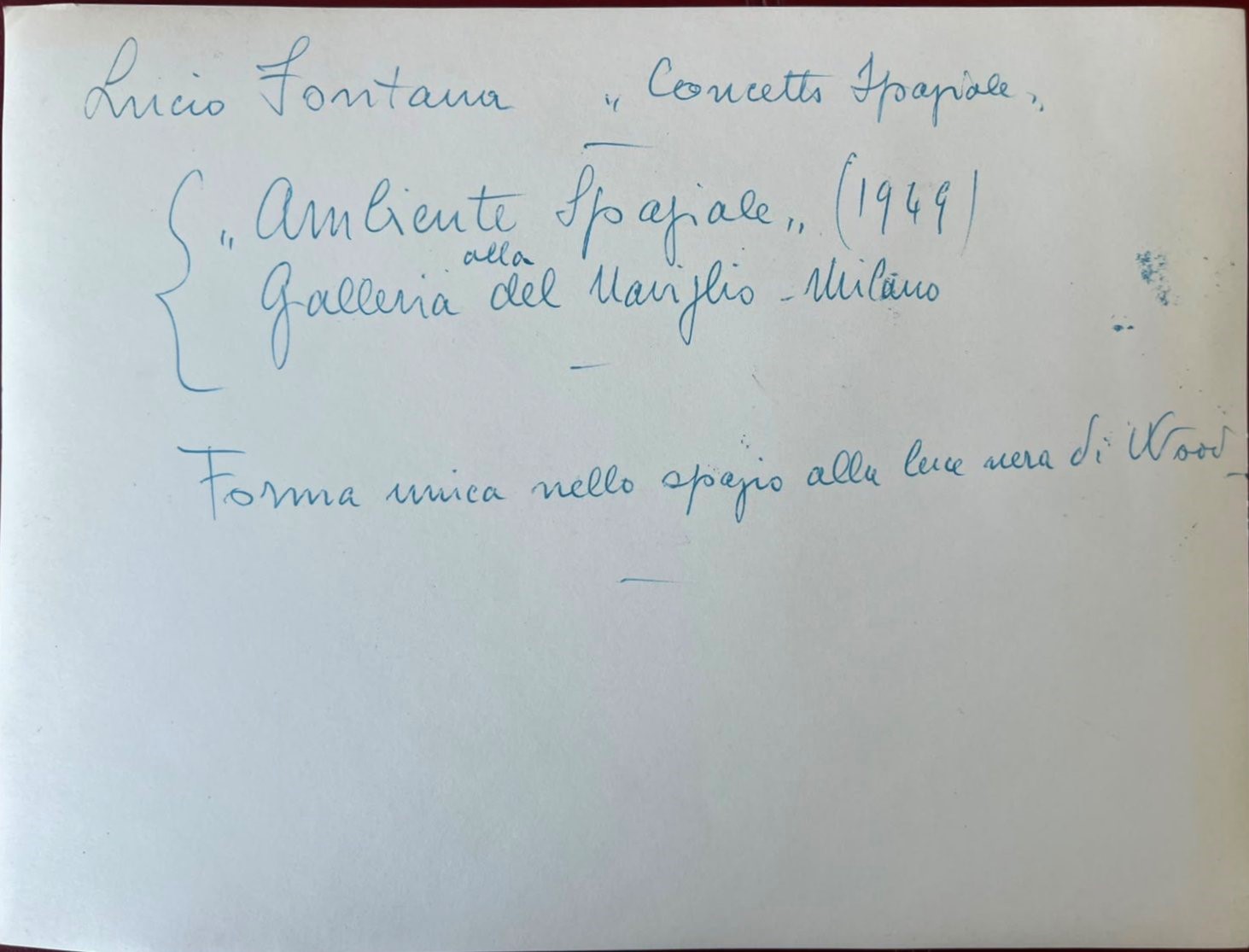 Lucio Fontana, Concetto Spaziale