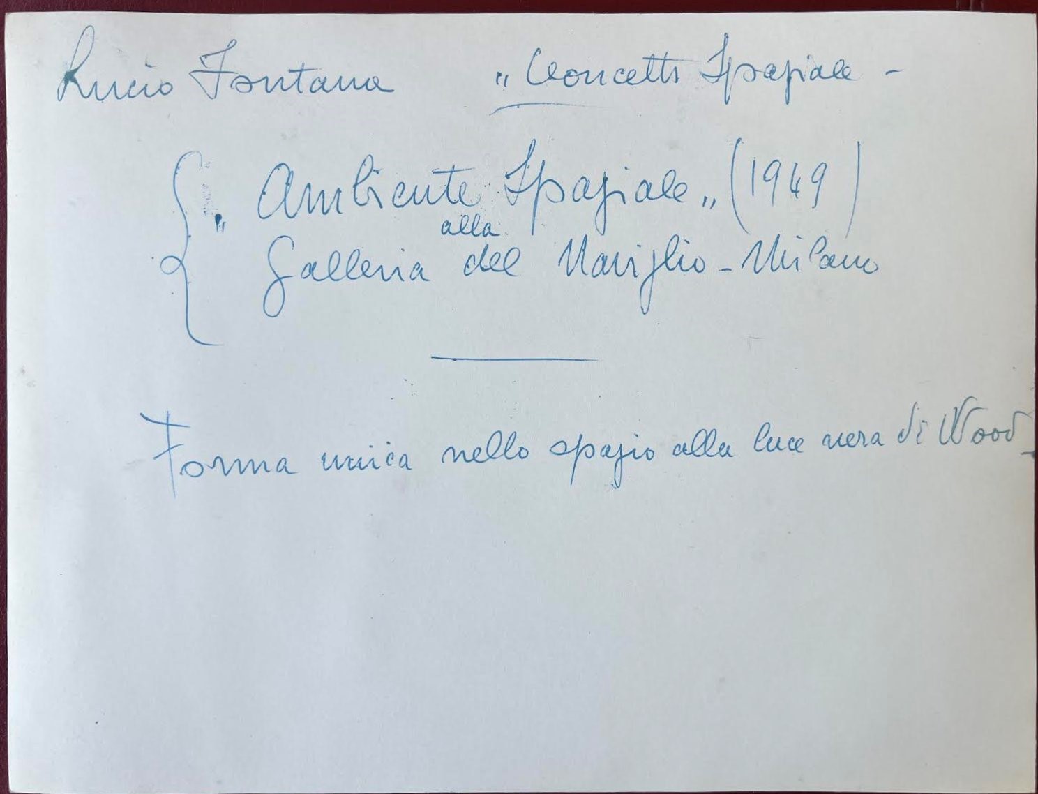 Lucio Fontana, Concetto Spaziale