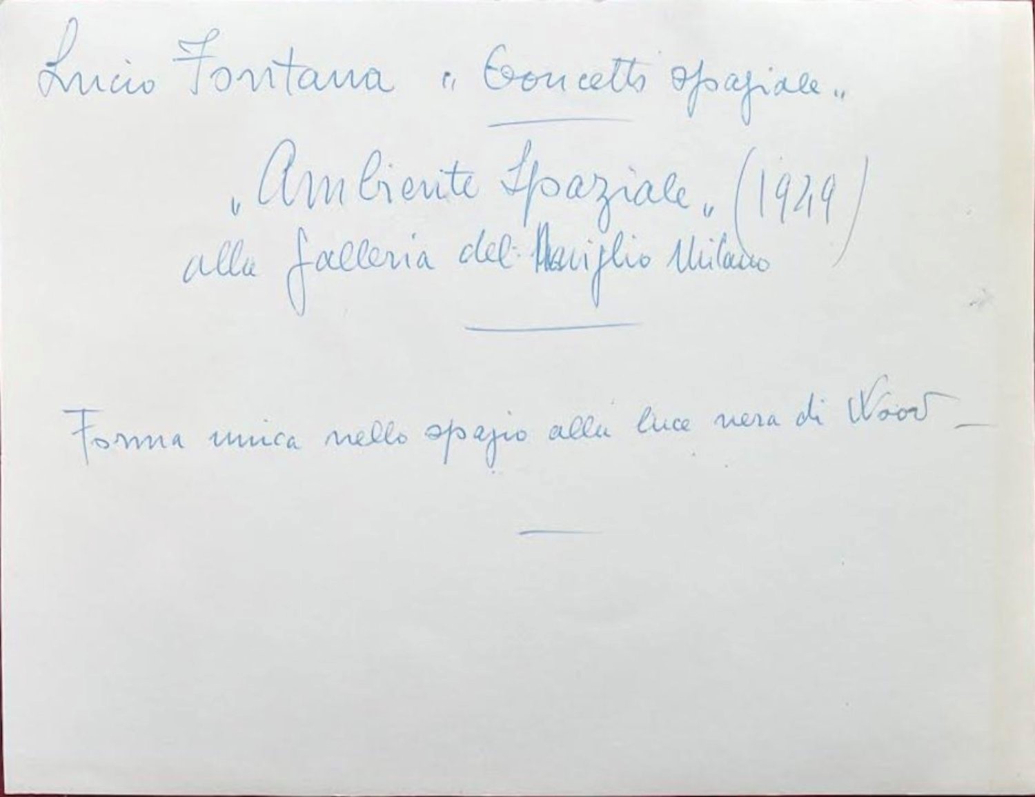 Lucio Fontana, Concetto Spaziale
