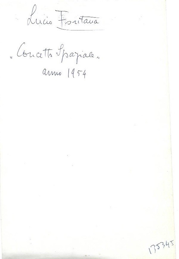 Lucio Fontana, Concetto Spaziale