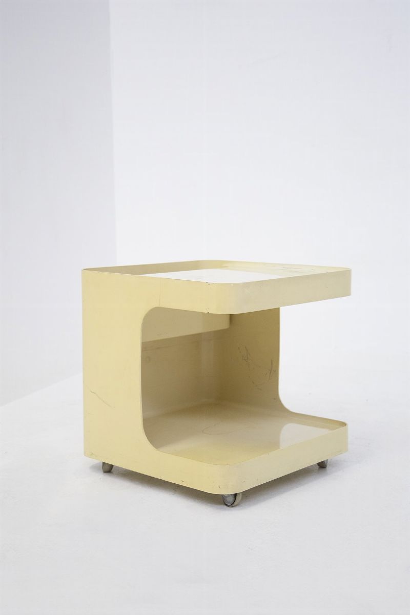 Carrello da Bar in Plastica Vintage con Ruote