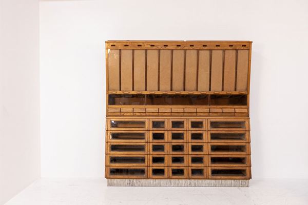 Pasta Pantry Cabinet for Grocery Store in Wood and Glass
