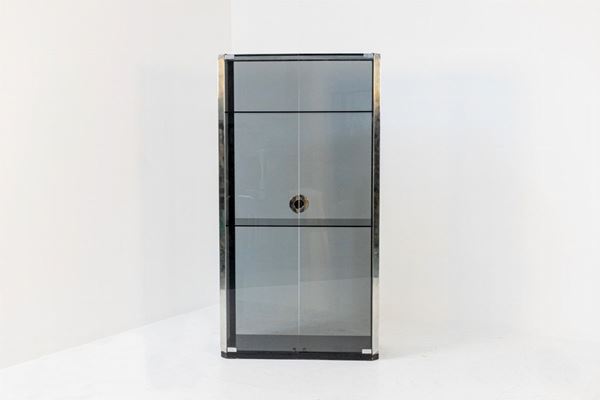 Luigi Caccia Dominioni - Vintage Display Case in Smoked Glass and Steel for Azucena