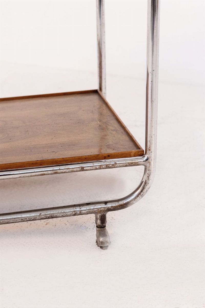 Carrello Bar Vintage in Radica di Noce e Ferro